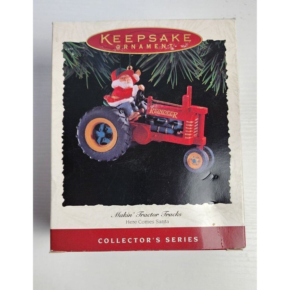 Vintage Hallmark Collector Series Makin Tractor Tracks Here Comes Santa Christma